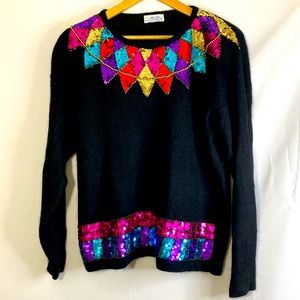 Vtg MINT - Angora sweater no missing pieces - 80s 90s Pop style